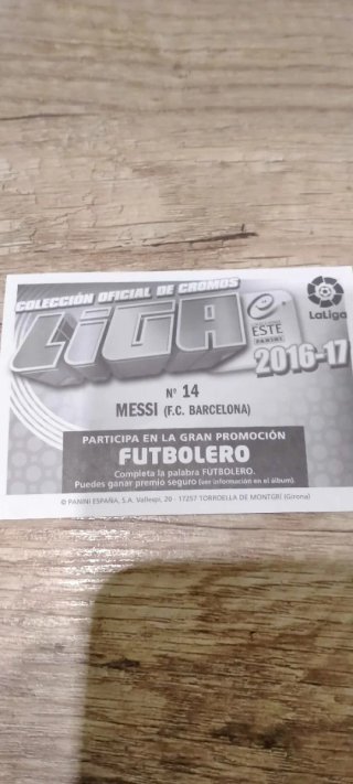 Tarjeta Messi 16-17 La Liga