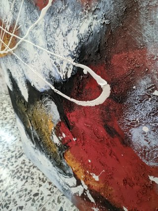 Lienzo de Arte Abstracto con Técnica Mixta