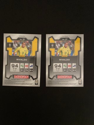 Lote 2 Tarjetas Fútbol Rivaldo Brasil Monopoly