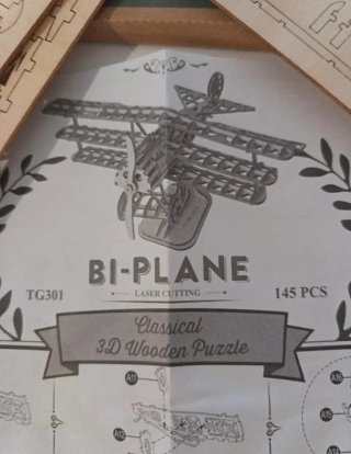 Puzzle 3D Bi-Plane Madera Rolife