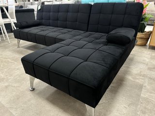 Sofá cama negro con chaise longue