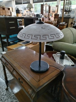 Lámpara de Mesa Vintage con Pantalla de Mármol y