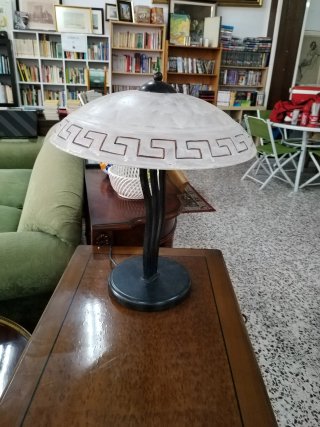 Lámpara de Mesa Vintage con Pantalla de Mármol y
