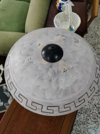 Lámpara de Mesa Vintage con Pantalla de Mármol y