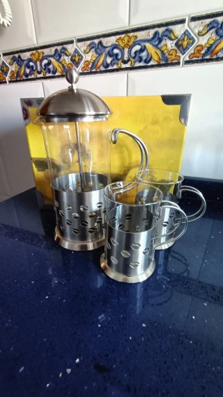 Cafetera Prensa Francesa Vidrio y Metal