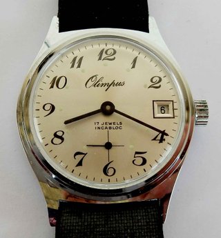 1514-Reloj OLIMPUS - unisex - vintage - cuerda-NOS