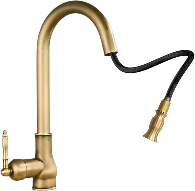 Nuovo Rubinetto Cucina in Ottone Anticato con Arco Smontabile