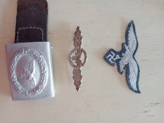 Lote LW hebilla, insigina de transporte en plata.