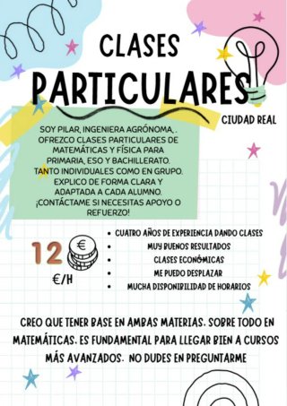 Clases particulares de matemáticas y física