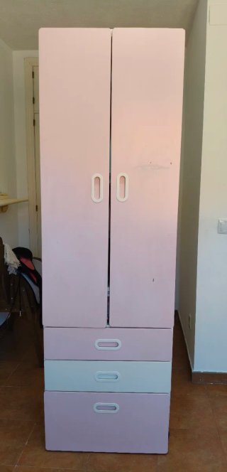 Armario Infantil Ikea Rosa y Blanco