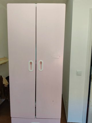 Armario Infantil Ikea Rosa y Blanco