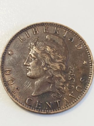 Moneda Argentina 2 Centavos 1891