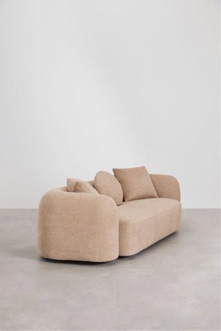 Sofá de tela beige