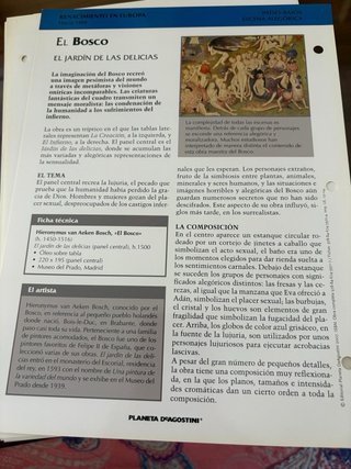 Fichas técnicas de cuadros célebres