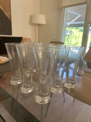 11 Vasos Altos de Cristal