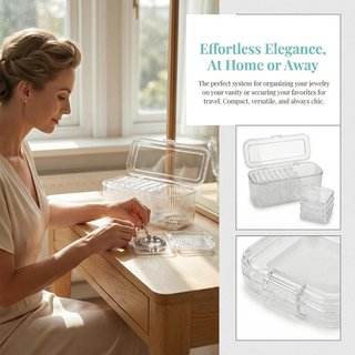 Organizador Joyero Transparente 12 Cajas