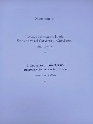 Libro Il convento di giaccherino pistoia