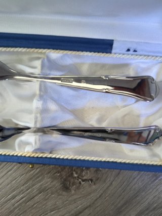 Set de Cuchara y Tenedor bañado en plata