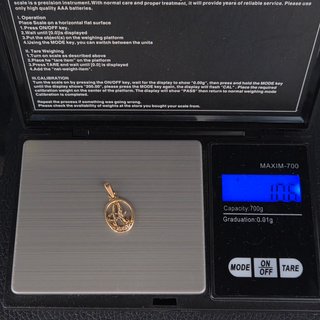 Colgante de Oro 18K, Letra A, 1,06gr, 2cm
