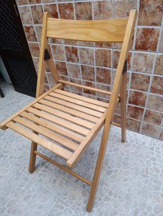 Juego 6 Sillas Madera Plegables