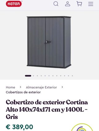 Cobertizo de Exterior Keter Gris
