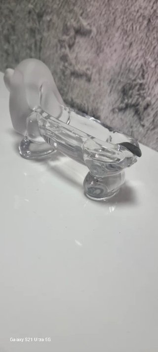 Cenicero Vintage de Cristal Perro Salchicha