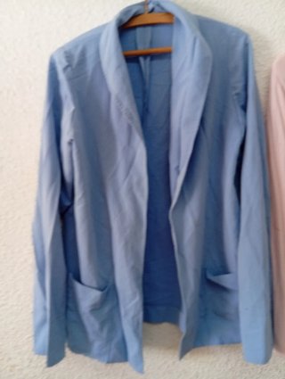 Chaqueta americana fluida azul