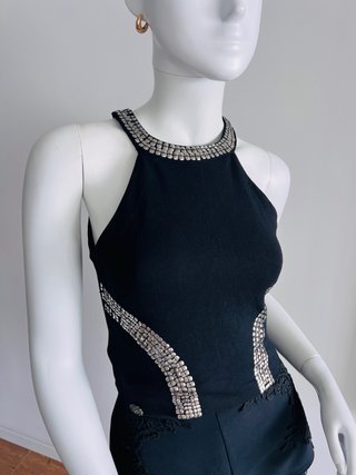 Top Guess Pedrería Halter Talla XS