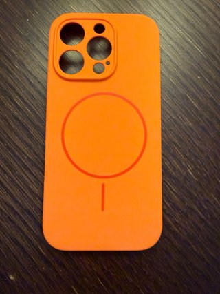 Funda iPhone 16 pro Naranja + Lanyard