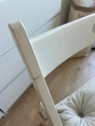 Silla plegable madera Ikea con cojín