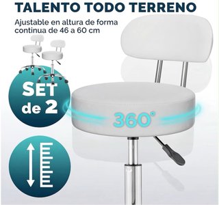 2 Taburetes Giratorios con Respaldo
