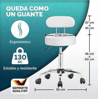 2 Taburetes Giratorios con Respaldo