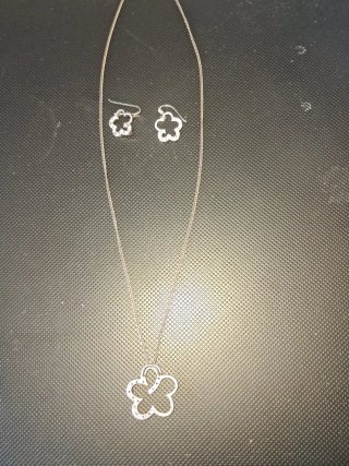 Conjunto de Plata: Colgante y Pendientes