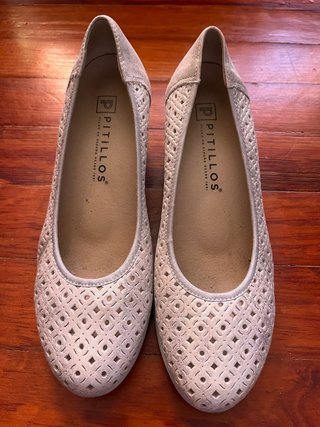 Zapatos de Cuña Pitillos Plateados