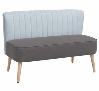 Sofá bicolor tela y madera