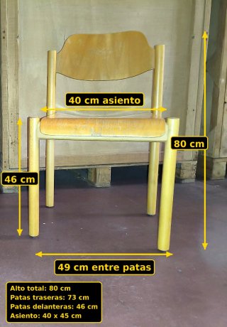 Sillas de Madera de Haya Vintage Apilables