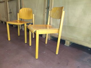 Sillas de Madera de Haya Vintage Apilables