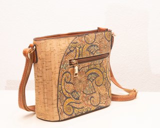 Bolso Corcho Estampado Floral y Paisley Mujer