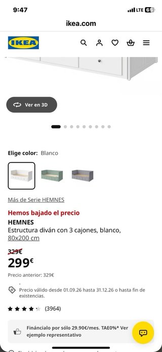 Cama Hemnes de Ikea con cajones. En pinto (Madrid)
