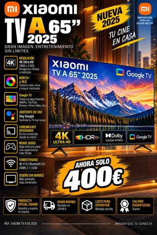 Xiaomi TV A 65 2025 REVISA Y COMPROBADA 100%