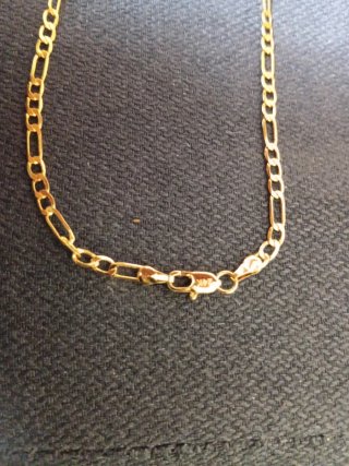 Cadena figaro oro  laminada 24k 3 micras