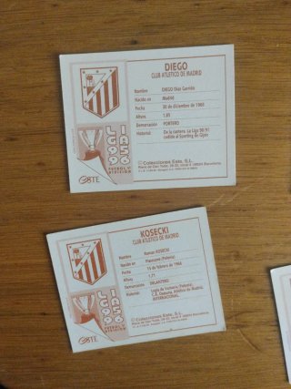Lote 6 Cromos Atlético de Madrid 95-96