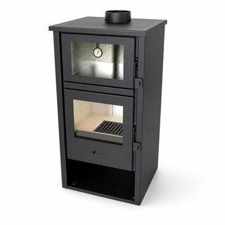 Estufa de leña con horno inox LUX 0007HUE