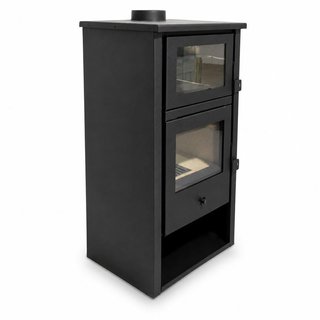 Estufa de leña con horno inox LUX 0007HUE