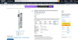 Abus Fechadura de encaixe prata 45 mm