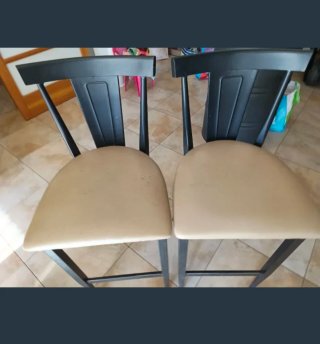 Taburetes Ikea Metálicos Beige y Negro