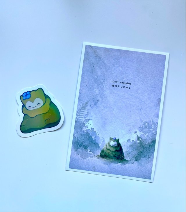 Mini póster A6 + pegatina impermeable Snorlax