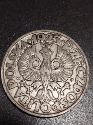 Moneda de 50 Groszy, Polonia 1923 Águila