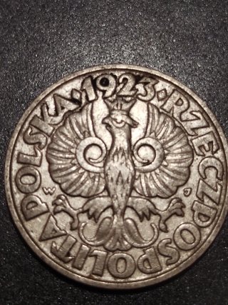 Moneda de 50 Groszy, Polonia 1923 Águila
