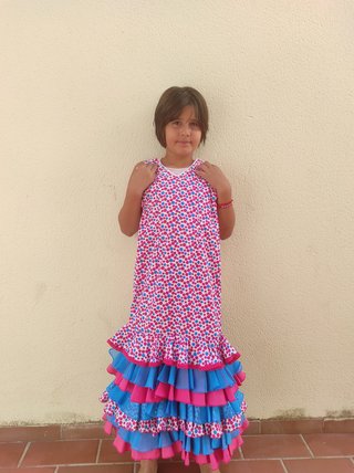Vestido Flamenca Niña 6-8 Años